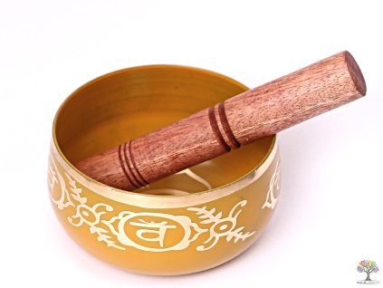 Miska tybetańska 2. czakra pomarańczowa - miska dźwiękowa 12 cm - 680 g z pałeczką #07