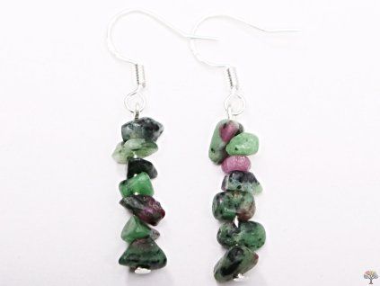Ruby - Zoisite stone earrings #95