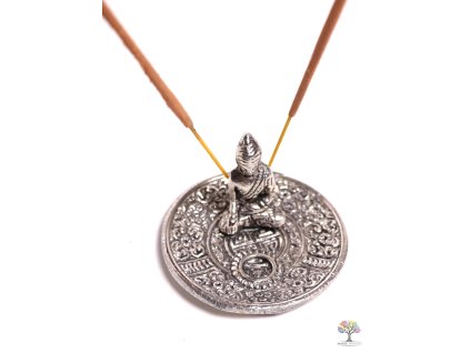 Stojánek na vonné tyčinky a františky - kovový Buddha 7 cm #16