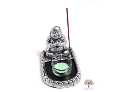Stojánek na vonné tyčinky a svíčky - Buddha #18