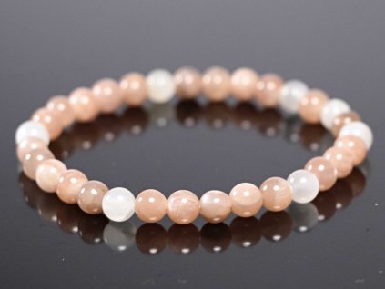 Bransoletka z kamienia księżycowego MIX – kulki 6 mm #516 – z naturalnych kamieni