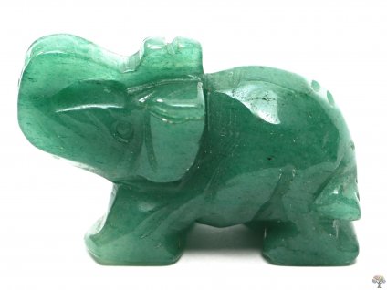 Slon Avanturin zelený 50 x 35 mm - Slon z přírodního kamene #42