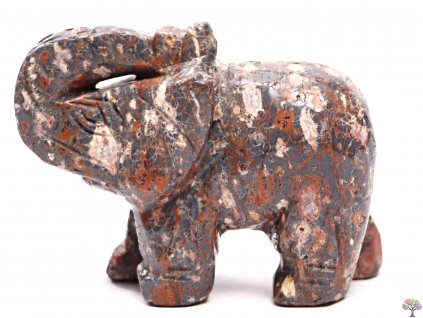 Slon Jaspis leopardí 80 x 58 mm - Slon z přírodního kamene #45