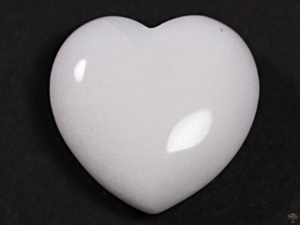 Srdce Bílý jadeit 30x30 mm - Jadeitové srdce #81