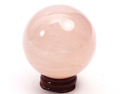 Růženín koule 58 mm 276 g přírodní kámen + dřevěný podstavec #B103