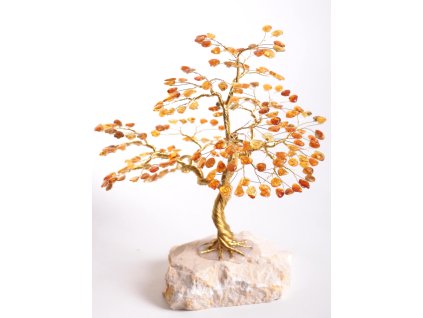 Jantarový stromeček štěstí 22 cm #50