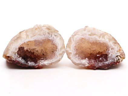 Feather agate geode pair 145 g - 6 cm - Top quality - #B418