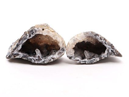 Feather agate geode pair 164 g - 7 cm - Top quality - #B419