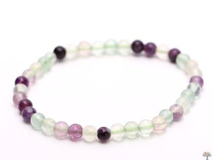 Dětský náramek Fluorit duhový - 4 mm kuličky