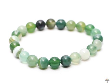 Bransoletka z agatu zielonego - kulki 8 mm #674 - z naturalnych kamieni