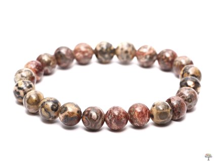 Náramek Jaspis leopardí - 8 mm kuličky #683 - z přírodních kamenů