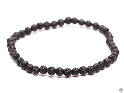 Náramek Láva - 4 mm kuličky #690 - z přírodních kamenů