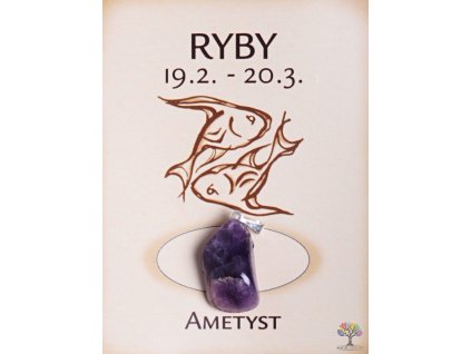 Kámen podle znamení - RYBY přívěsek #14
