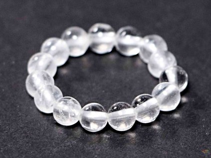 Pierścionek Kryształ - kulki 4 mm #1 - z naturalnych kamieni