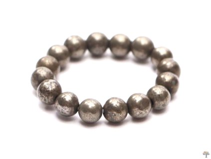 Pierścionek Piryt - kulki 4 mm #54 - z naturalnych kamieni