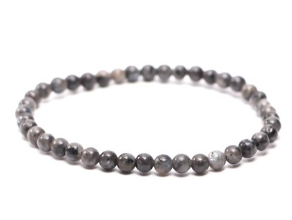 Náramek Spektrolit černý - 4 mm kuličky #807 - z přírodních kamenů