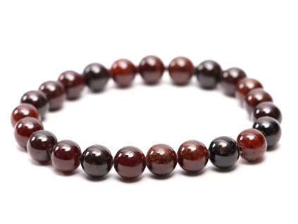 Bransoletka z granatu spesartynowego - kulki 8 mm #849 - z naturalnych kamieni