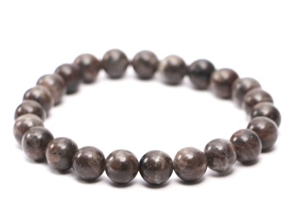 Bransoletka ze spektrolitu kawowego - kulki 8 mm #855 - z naturalnych kamieni