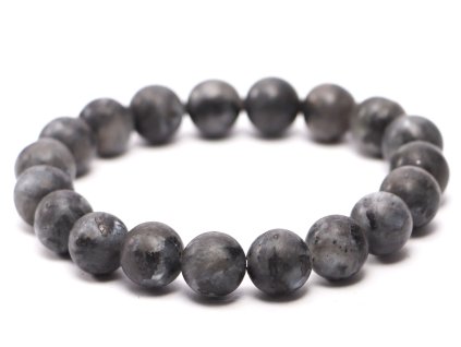 Bransoletka Spektrolit czarny matowy - kulki 10 mm #867 - z naturalnych kamieni