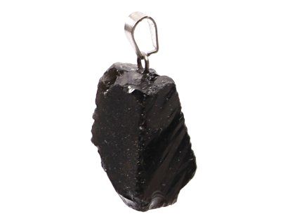 Obsidian stone pendant #186
