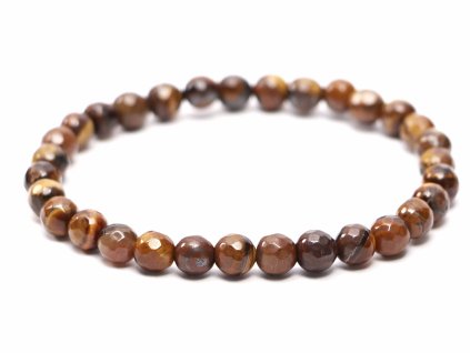 Bransoletka Tygrysie oko fasetowane - kulki 6 mm #877 z naturalnych kamieni
