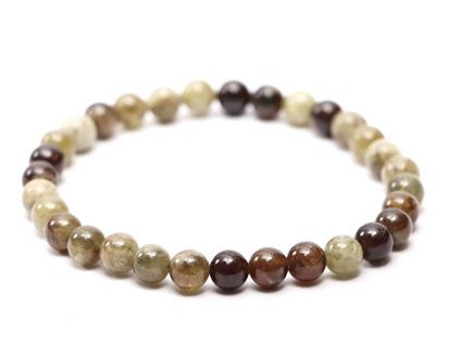 Bransoletka z zielonego granatu - kulki 6 mm #879 - z naturalnych kamieni