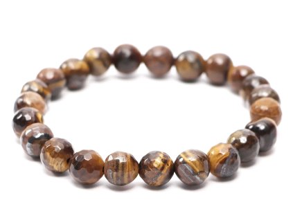 Bransoletka Oko tygrysa fasetowane - kulki 8 mm #891 z naturalnych kamieni