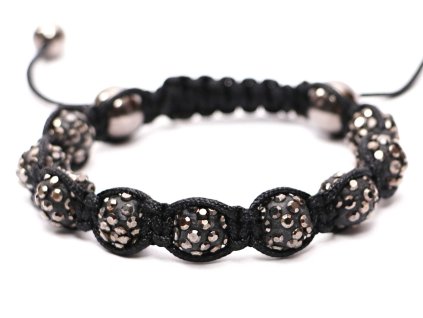 Shamballa náramek s krystaly Zirkonu - hnědý - tmavý #ZB199