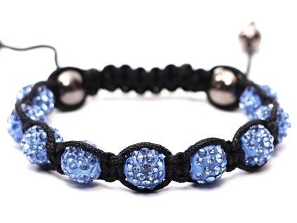 Shamballa náramek s krystaly Zirkonu - modrý - světlý #ZB190