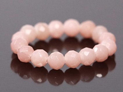 Prsten Opál růžový - 4 mm fazetované kuličky #97 - z přírodních kamenů