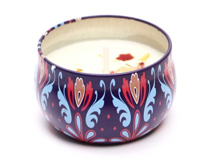 Pachnąca świeca sojowa w metalowym pojemniku o zapachu fiołków #SV117