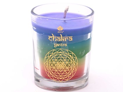 Świeca aromatyczna 60 g, w szkle, 7 czakr, drzewo sandałowe #SV130