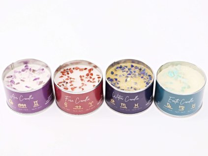 Sada vonných svíček v plechovce Elementy 4 ks mix vůní #SV131