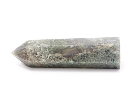 Obelisk Achát mechový špice 88 g - 9,2 cm #D281
