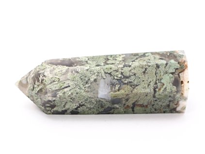 Obelisk Achát mechový špice 101 g - 8,6 cm #D291