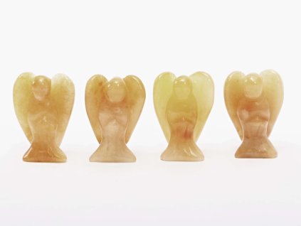 Anděl Jadeit žlutý 25x20 mm z přírodního kamene #ZB147