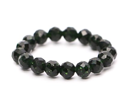 Pierścionek z zielonym awanturynem - 4 mm fasetowane kulki #118