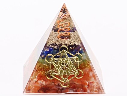 Orgonit pyramida 5x5 cm Metatronova kostka #OR098