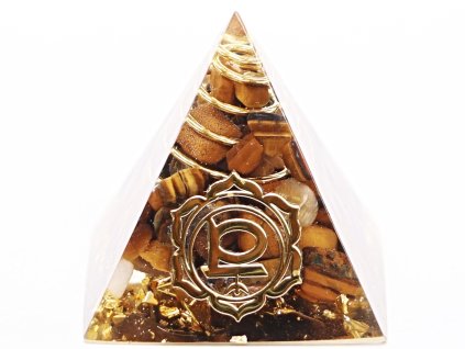 Piramida orgonitowa 3x3 cm Oko tygrysa + spirala #OR129