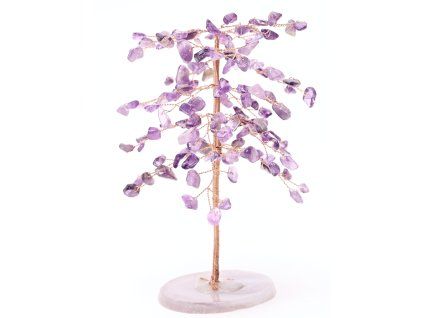 Amethyst lucky tree 16 cm on agate slice #ZB185