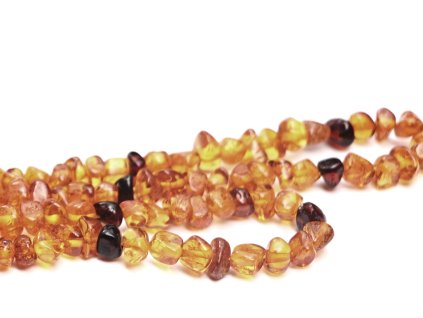 Jantar přírodní korálky / zlomky 4x6 mm šňůra 40 cm 80 korálků #ZB233
