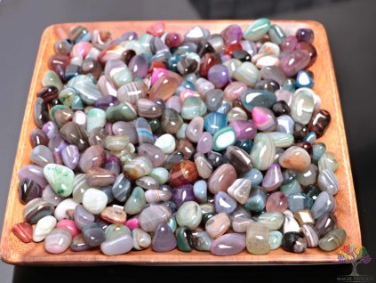 Tromlované kamínky Achát MIX - M - kameny o velikosti 20 - 40 mm - 500 g - Brazílie