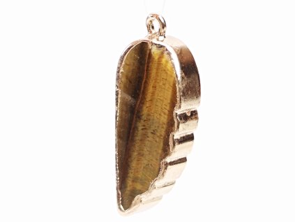 Přívěsek z tygřího oka andělské křídlo 33x13 mm #ZB277