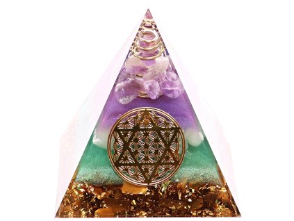 Orgonit pyramida 6x6 cm #OR165 harmonie, ochrana a duchovní síla