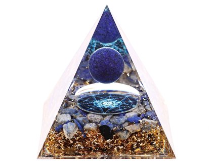Orgonit pyramida 6x6 cm #OR166 Síla, moudrosti a komunikace