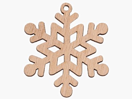 Dřevěná ozdoba Vánoční vločka 6,6 × 6,0 × 0,2 cm #BD06 vánoční dekorace