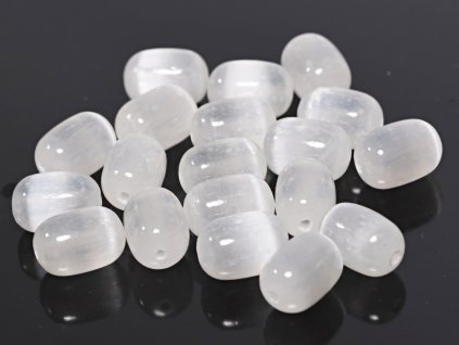 Selenit bílý 8x12 mm valounek s dírkou #ZM230