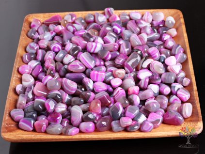 Tromlované kamínky Achát růžový - M - kameny o velikosti 20 - 40 mm - 100 g - Brazílie