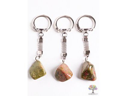 Unakite stone key ring #117 - key chain
