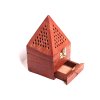 Dřevěná kadidelnice - pyramida se šuplíkem na františky - vykuřovadlo #51